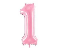 Party Deco Balionas folinis skaičius 1 rožinis 86cm