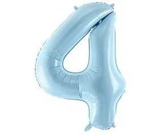 Party Deco Balionas folinis skaičius 4 melsvas 86cm