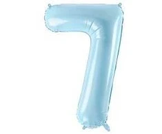 Party Deco Balionas folinis skaičius 7 melsvas 86cm