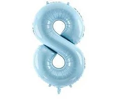 Party Deco Balionas folinis skaičius 8 melsvas 86cm