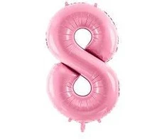 Party Deco Balionas folinis skaičius 8 rožinis 86cm