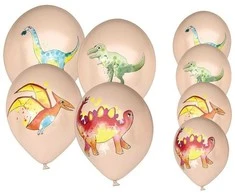 Balionų rinkinys 30 cm 8 vnt oranžiniai "Dinozaurai"