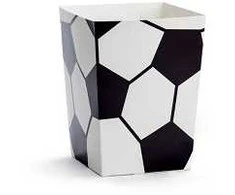 PartyDeco Dėžutės popcorn "Futbolas" 6 vnt 7*7*12cm
