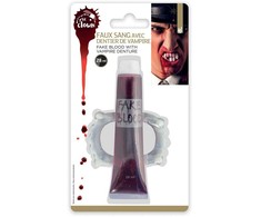 Dirbtinis kraujas 28 ml su vampyro dantimis