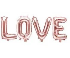 Party Deco Foliniai balionai "LOVE" rausvi 140*35cm