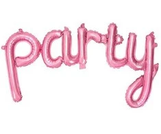 Party Deco Foliniai balionai "party" rožiniai 80*40cm
