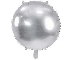 Party Deco Folinis balionas apvalus sidabrinis 45cm