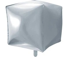 Folinis balionas Cubic 35*35*35cm sidabrinis