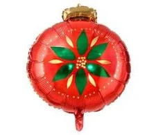 PartyDeco Folinis balionas "Kalėdinis žaisliukas" 45cm