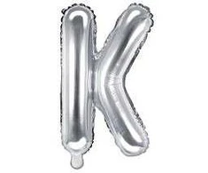 Party Deco Folinis balionas raidė K sidabrinis 35cm