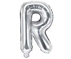 Party Deco Folinis balionas raidė R sidabrinis 35cm