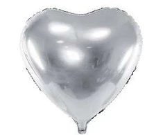 Party Deco Folinis balionas "Širdelė" 61cm sidabrinė