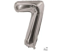 Folinis balionas skaičius 7 sidabrinis 85 cm