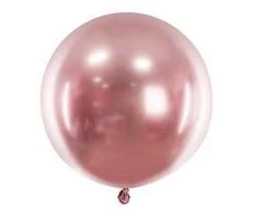 Party Deco Folinis blizgus balionas 60cm skersmens rausvas