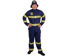 Gaisrininko mėlynas kostiumas suaugusiam L/XL