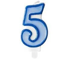Gimtadienio žvakutė nr 5 melsva 7cm