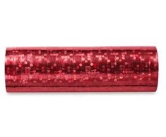 Party Deco Holografinė juostelė raudona 3.8m/18vnt