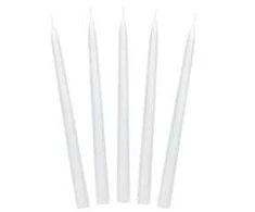Party Deco Ilgos didelės žvakės 24cm 10vnt baltos