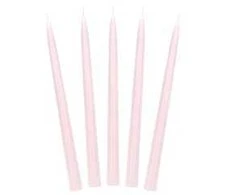 Party Deco Ilgos didelės žvakės 24cm 10vnt rožinės