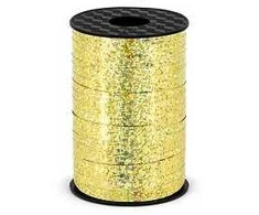 Party Deco Juostelė balionams auksinė holografinė 5mm/225m blizganti