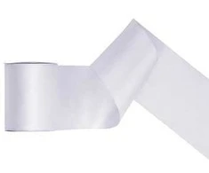 Party Deco Juostelė satino 100mm/25m balta
