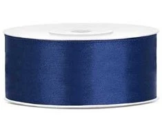 Party Deco Juostelė satino 25mm/25m tamsiai mėlyna