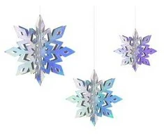 Party Deco Kabančios sidabrinės snaigės 15-25cm 6 vnt