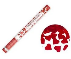 Party Deco Konfeti patranka 60cm su raudonom širdelėm 1 vnt