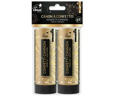 Konfeti patranka su auksiniais lapeliais 11 cm 2 vnt