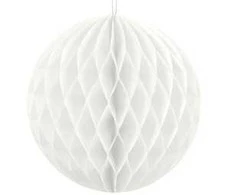 Party Deco Korėtas apvalus papuošimas 10cm 1 vnt baltas