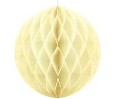 Party Deco Korėtas apvalus papuošimas 20cm 1 vnt kreminis
