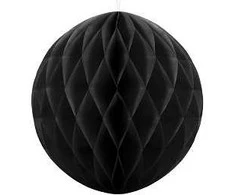 Party Deco Korėtas apvalus papuošimas 40cm 1 vnt juodas