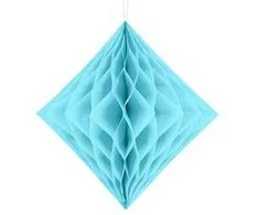 Party Deco Korėtas rombas 30cm 1 vnt melsvas