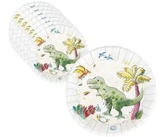 Lėkštutės vienkartinės popierinės "Dinozaurai" 23 cm 8 vnt