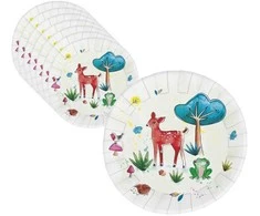 Lėkštutės vienkartinės popierinės "Miško gyvūnai" 23 cm 8 vnt