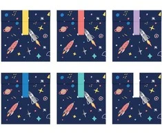 Party Deco Maišeliai saldainiams "Space" 13*14cm 6 vnt