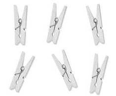 Party Deco Mini segtukai 3cm balti 20 vnt