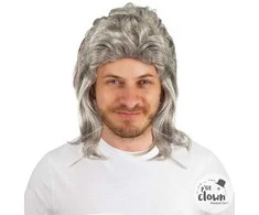Perukas vyriškas žilų plaukų