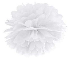 Party Deco Pomponas baltas 25 cm
