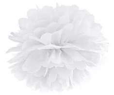 Party Deco Pomponas baltas 35 cm