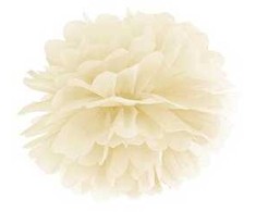 Party Deco Pomponas kreminis 35 cm