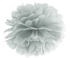 Party Deco Pomponas sidabrinis 25 cm