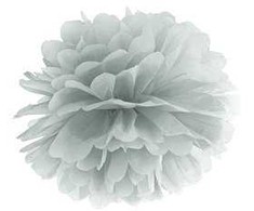 Party Deco Pomponas sidabrinis 35 cm