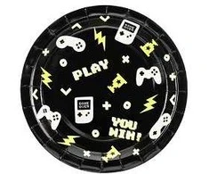 Party Deco Popierinės lėkštutės "Game" 6vnt 23cm