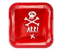 PartyDeco Popierinės lėkštutės "Pirates party" 6vnt 20 cm
