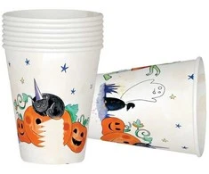 Puodeliai vienkartiniai popieriniai "Halloween" 8 vnt