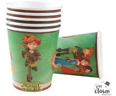 Puodeliai vienkartiniai popieriniai "Robin Hood" 8 vnt