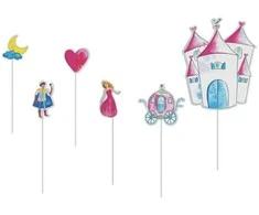 Smeigtukai tortui šventiniai "Princesės" 6 vnt
