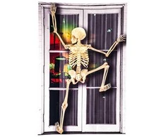 Užuolaida su lipančiu skeletu helovinui