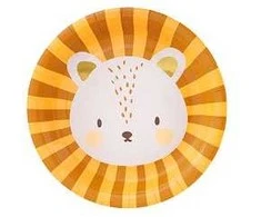 Party Deco Vienkartinės lėkštutės "Liūtukas" 18cm 6 vnt
